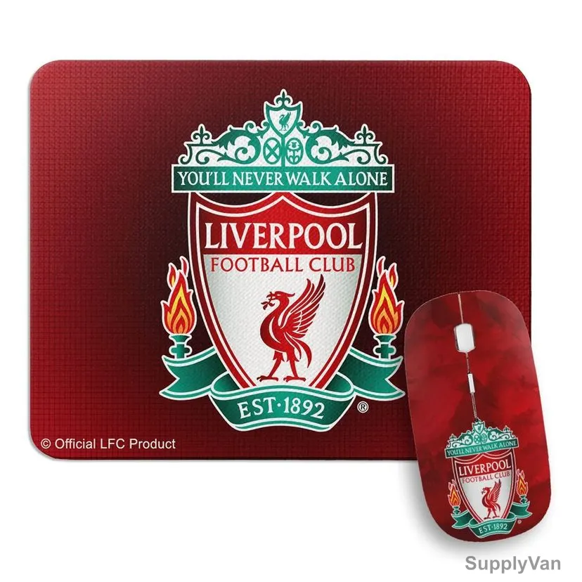 Wackylicious Liverpool Wireless Mouse With Mouse Pad, 973-1231-613, Red, Combo Offer — image 1