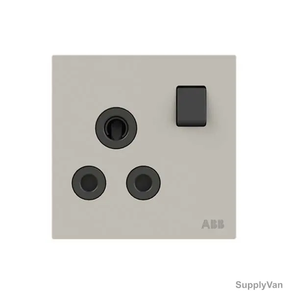 ABB Double Pole Round Pin Switched Socket, AM20986-DU, Millenium, 1 Gang, 15A, Dune Sand — image 1