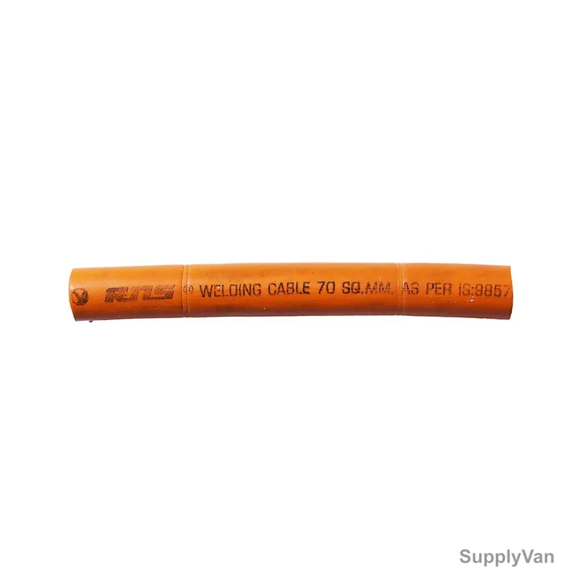 Rns Double Insulated Copper Welding Cable, 1 Core, 70 SQ.MM, 100 Mtrs Length, Orange