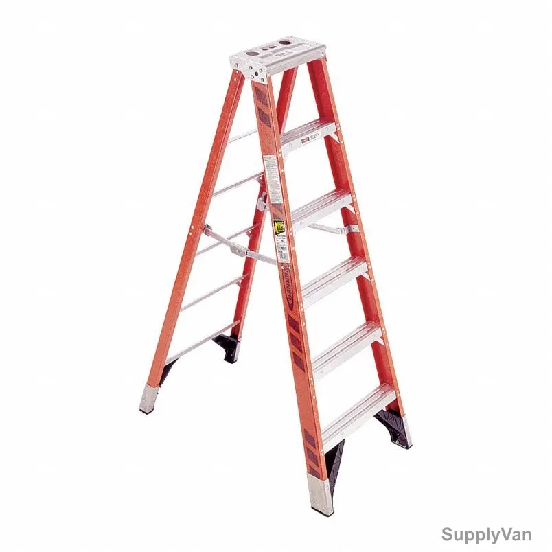 Werner Single Sided Step Ladder, 7406, Fiberglass, 6 Feet Height, 170 Kg Weight Capacity