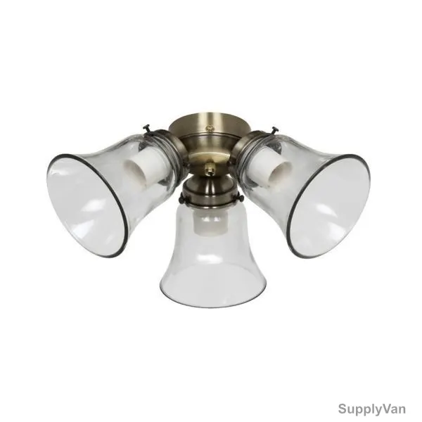 Hunter Flush Mount, 24310, 3 Light, 170MM, Antique Brass — image 1