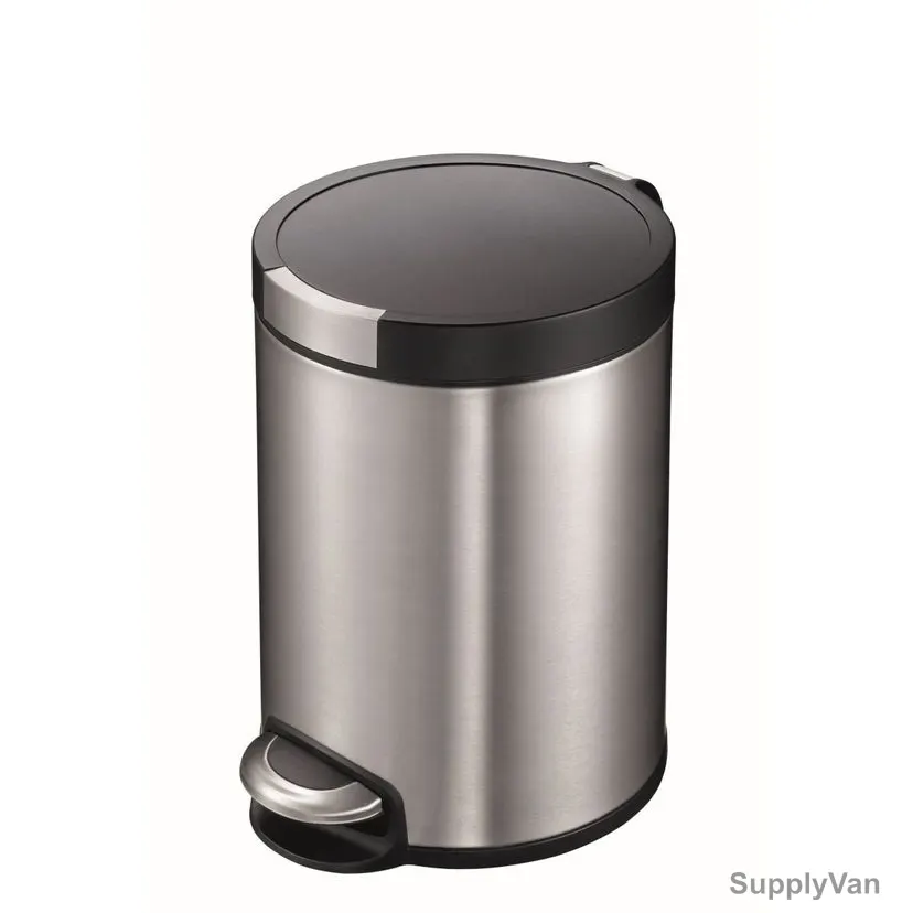 Eko Artistic Step Bin with Soft Close Lid, ALEK8, 8 Ltrs, Metal Grey