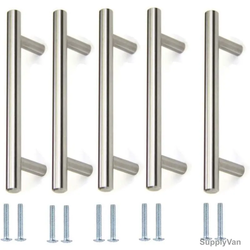 Robustline T-Bar Pull Handle, Brushed Stainless Steel, 25CM Length, 5 Pcs/Pack — image 1