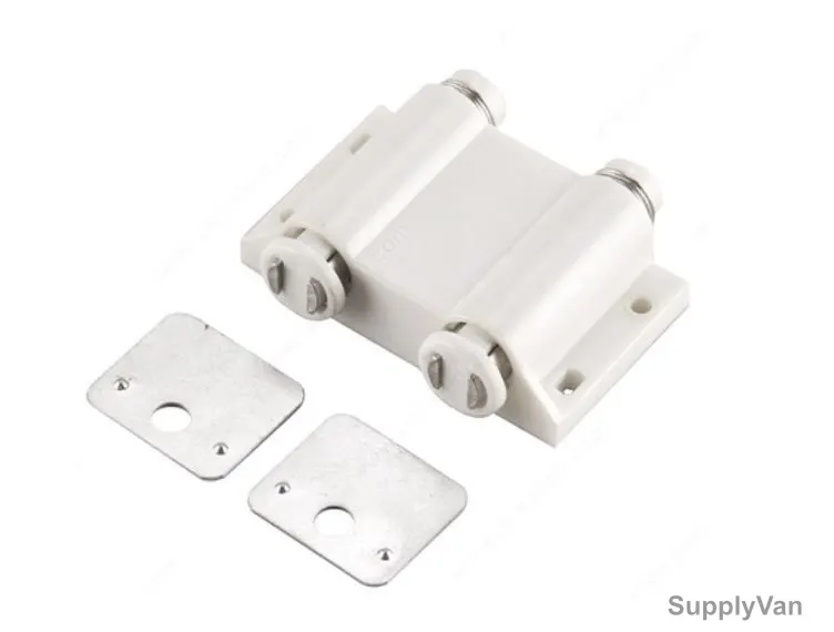 Yingda Double Magnetic Door Catcher, YD-907B, Iron and Plastic, 58x34MM, White