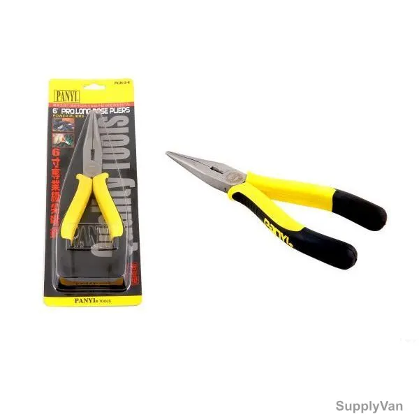 Panyi Professional Long Nose Plier, SH-6-PCN-3-6, 150MM, Yellow and Black