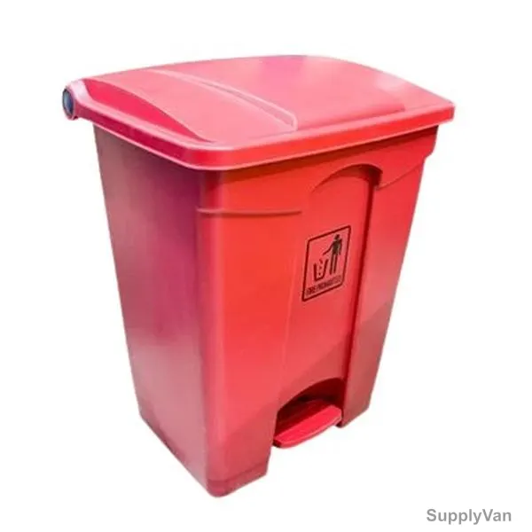Garbage Bin With Pedal, 68 Ltrs, Red
