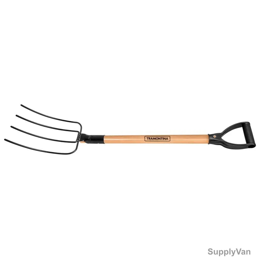 Tramontina Straight Welded Fork With 71CM Wood Handle, 77144444, 4 Teeth — image 1