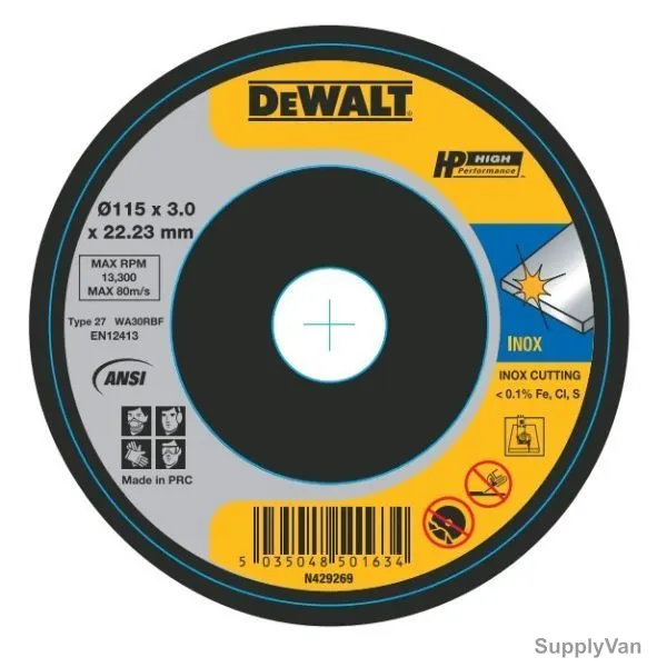 Dewalt Cutting Disc, DWA8434SIA-AE, WA30RBF, 115x22.3x3MM