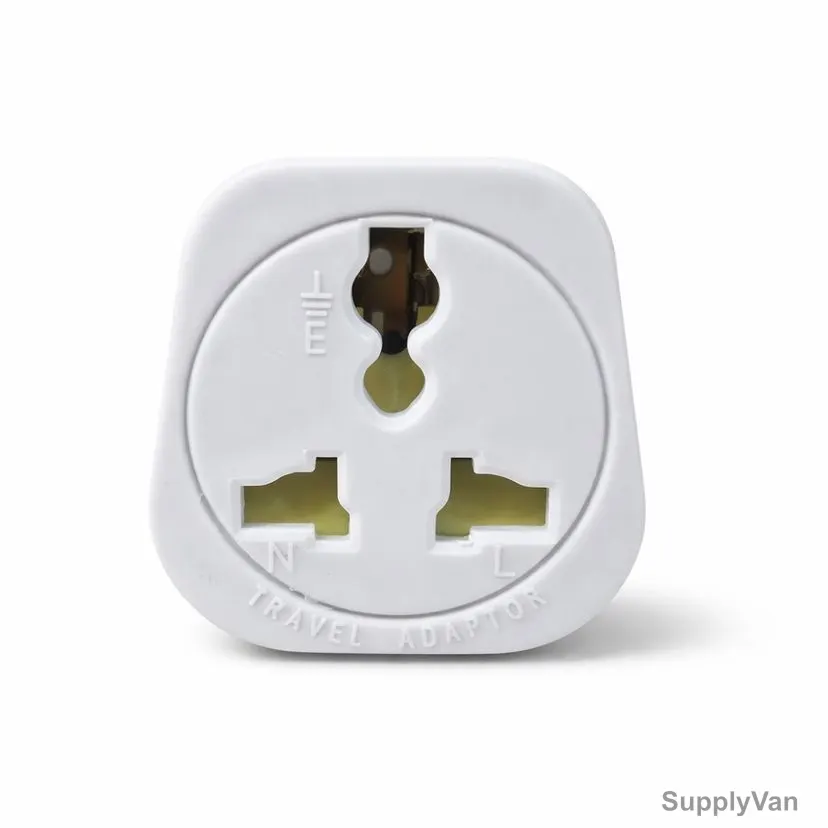 Novex Universal Travel Power Adapter With LED Indicator, N-D132, 10A, Plastic, White, 3 Pcs/Pack — image 1