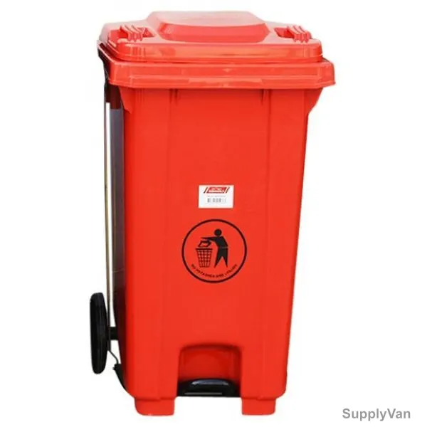 Brooks Pedal Waste Bin, BKS-PDL-087, 100 Ltrs, HDPE, Red