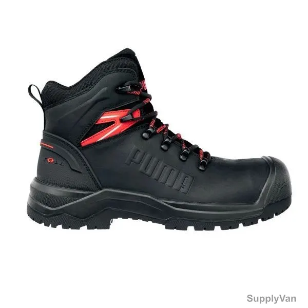Puma Iron HD S3S Safety Shoes, 632740, Full Leather, Fibreglass Toe, Size41, Black — image 1