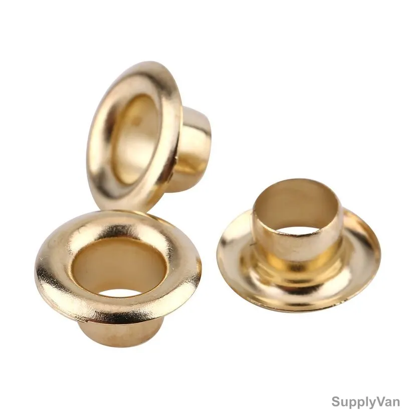 Eyelet Ring, Metal,  8MM Hole Dia x 14MM Outer Dia, Gold, 100 Pcs/Pack — image 1