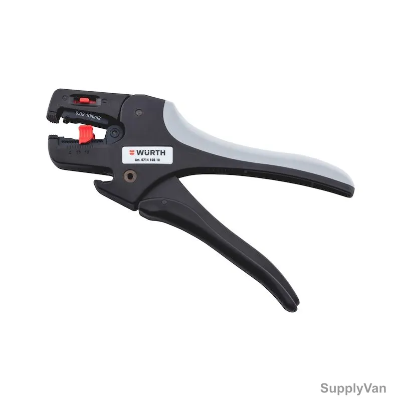 Wurth Self-Adjusting Wire Stripper, 0.02 to 10 SQ.MM, 34-8 AWG, Black — image 1