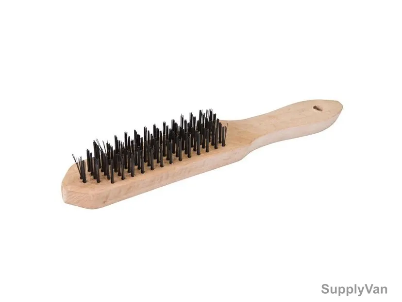 Wire Brush, Wood Handle, Black, 12 Pcs/Pack