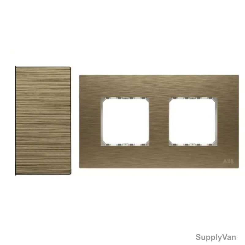 ABB Electrical Switch With Double Rocker Frame, AMD11622-AG+AMD5244-AG, Millenium, 4 Gang, 2 Way, 20A, Antique Gold
