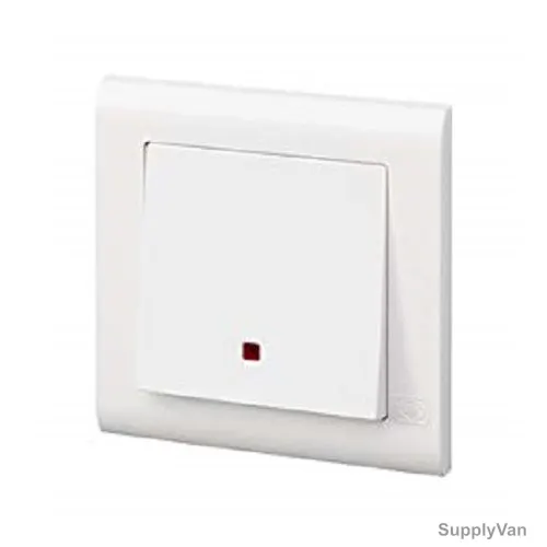 Mk DP Switch With Neon, MV4787NWHI, Essential, Polycarbonate, 1 Gang, 20A, White