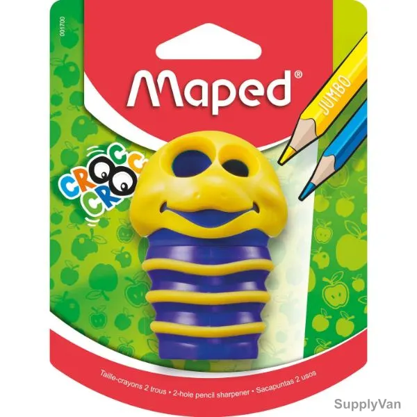 Maped Croc-Croc Bees Pencil Sharpener, MD-017810, 2 Hole, Yellow/Blue