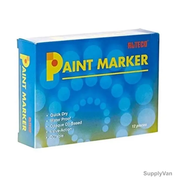 Alteco Paint Marker, SH20120F-K22, Black, 12 Pcs/Box