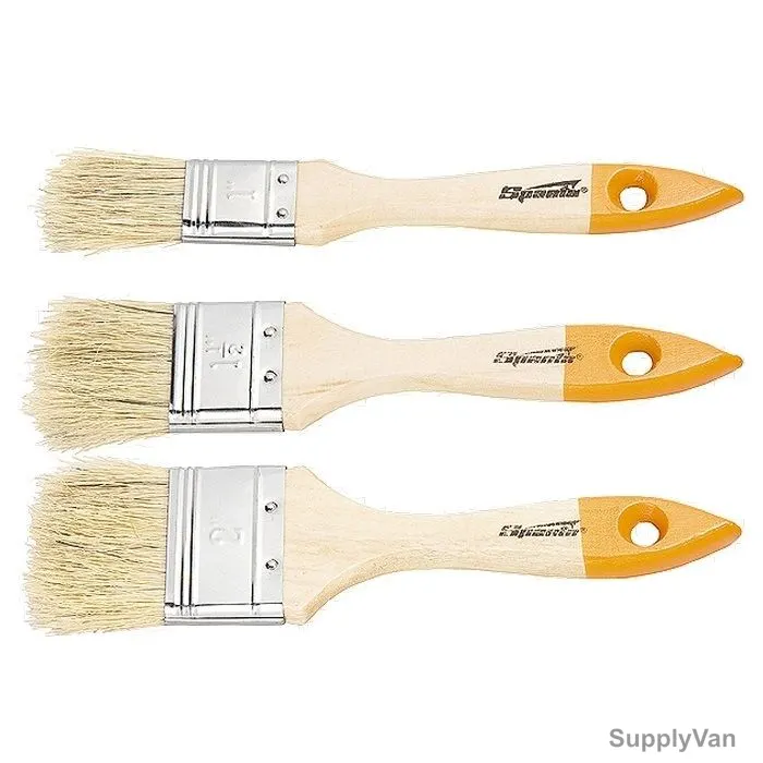 Sparta Flat Paint Brush Set With Wooden Handle, 841115, Pink/Orange, 3 Pcs/Set