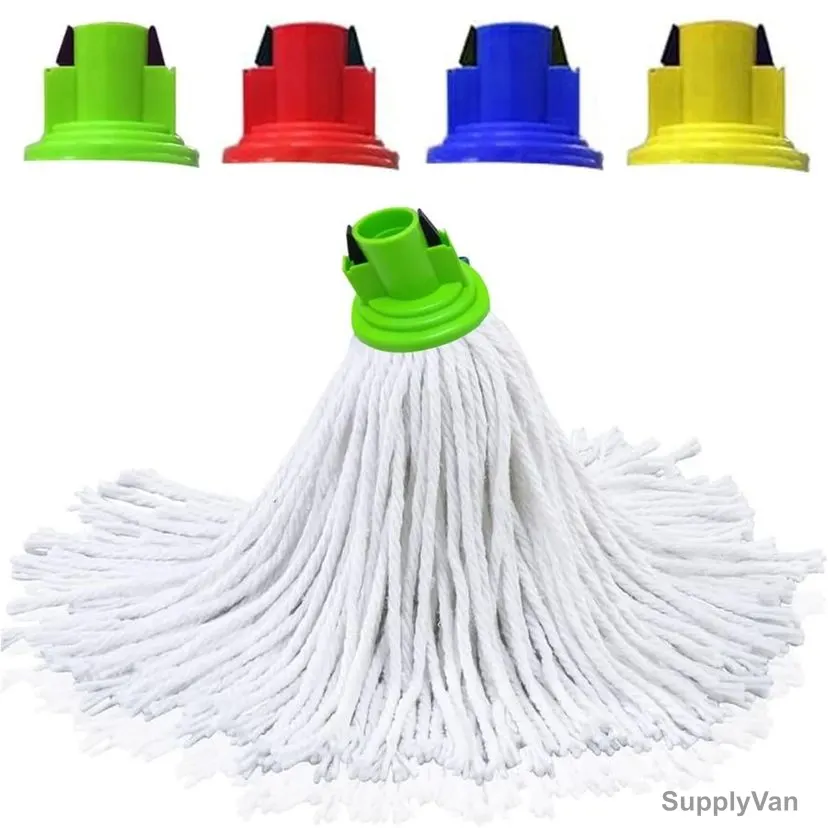 Swish Super Cotton Floor Mop Refill With Wooden Handle, Round, 250GM — image 1