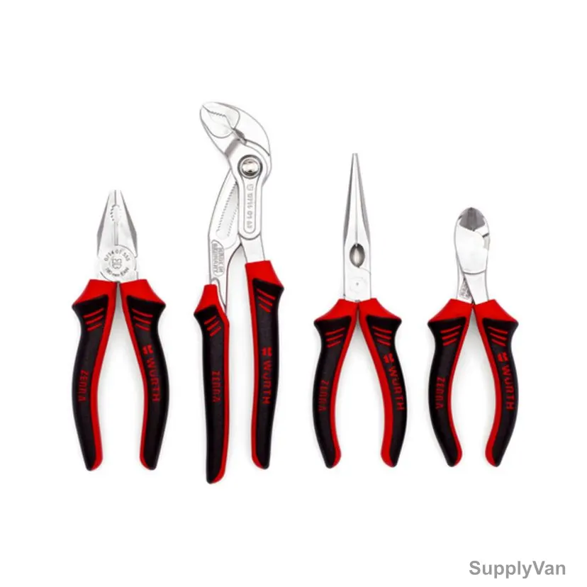 Wurth Plier and Cutter Set, Zebra, 4 Pcs/Set