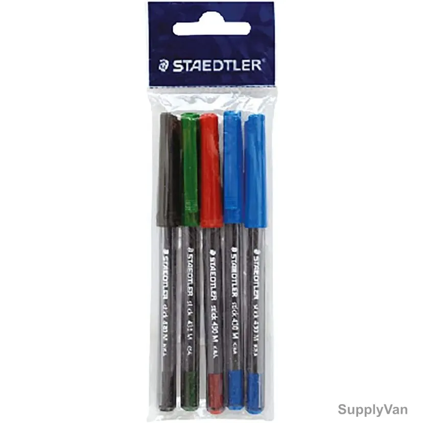 Staedtler Ball Point Pen Set, ST-430M-SBK5DA, 1.0MM Tip, Assorted Colors, 5 Pcs/Set