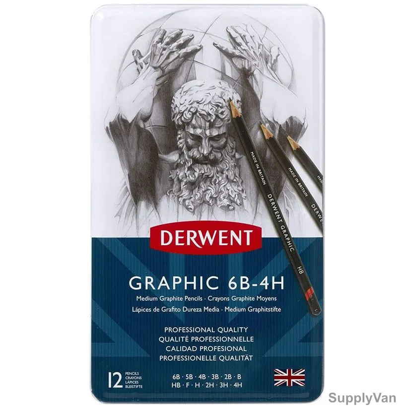 Derwent Medium Graphic Pencil Set, 34214, 12 Pcs/Set — image 1