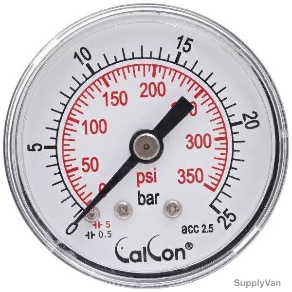 Calcon Pressure Gauge, CC121D, 40MM, 1/8 Inch, BSP, 0-25 Bar
