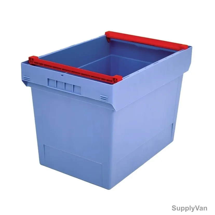 Bito Storage Container With Stacking Rails, MBB64421, Polypropylene, 74 Ltrs, 600 x 400MM, Light Blue