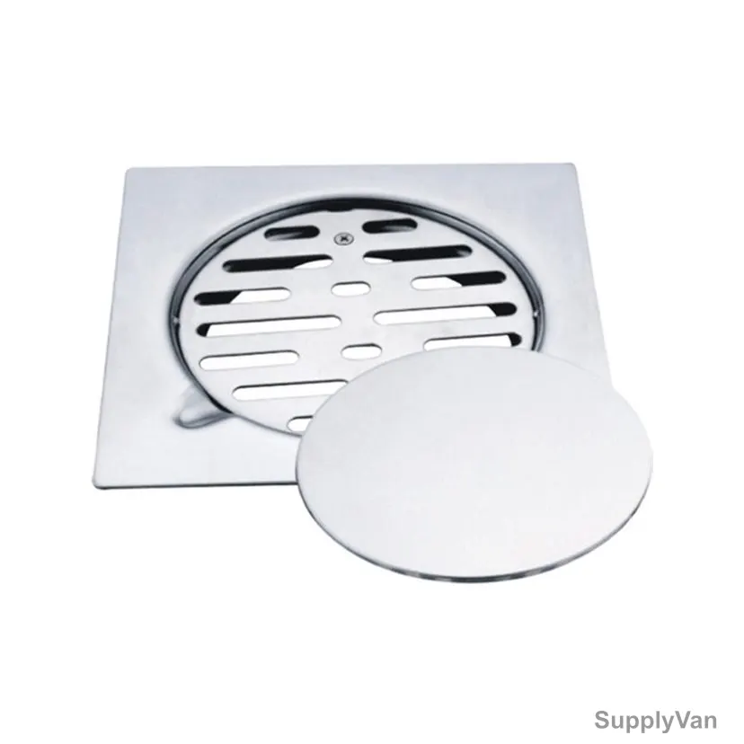 Milano Floor Drain, Stainless Steel, 10CM Width x 10CM Length, Chrome Finish
