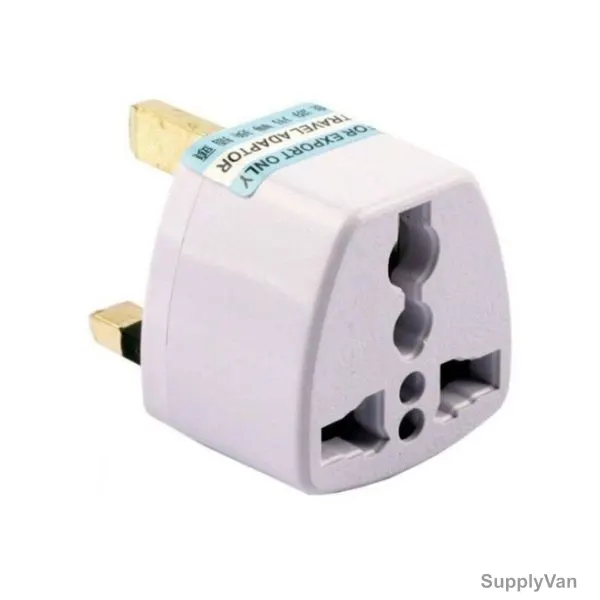 Travel Power Plug Adapter, 3 Pin, White — image 1