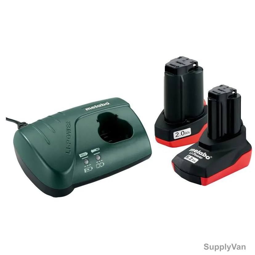 Metabo Cordless Tool Battery Set, 685067000, 10.8V, 2 x 2/5.2Ah Battery