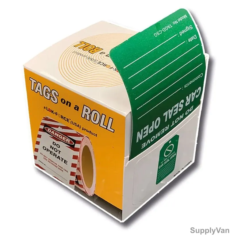 Lok-Force Safety Tag, R100-TAGD-CSG, PVC, 160 x 80MM, Green, 100 Pcs/Box
