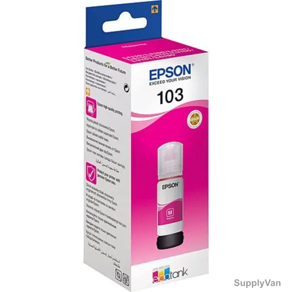 Epson Ink Bottle, C13T00S34A, 103 EcoTank, 65ML, Magenta