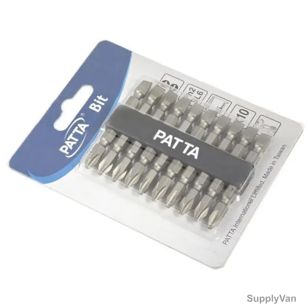 Patta Screwdriver Plus and Minus Bit Set, 65MM, 10 Pcs/Set
