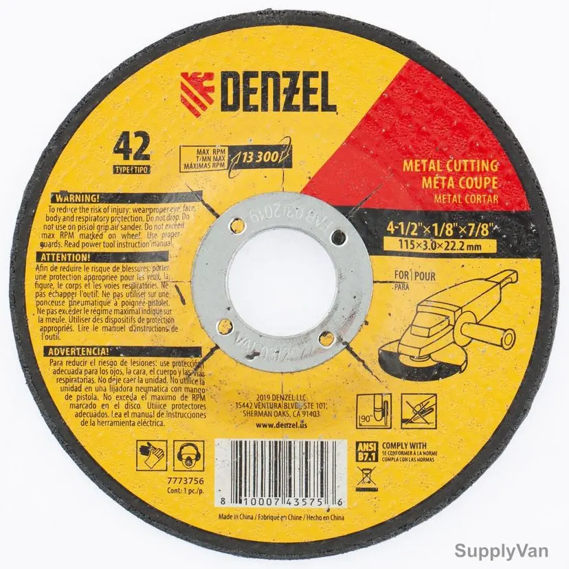 Denzel Metal Grinding Wheel, 7773756, Type 42, 115 x 3.0 x 22.2MM — image 1
