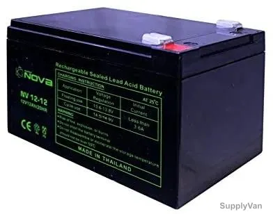 Nova Rechargeable Sealed Lead Acid Battery, NV12-12, 12V, 12Ah/20Hrs — image 1