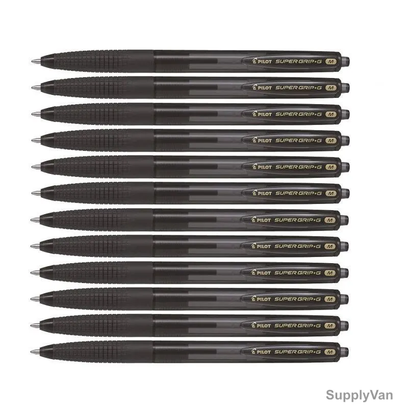 Pilot Retractable Ballpoint Pen, BPGG-8RM-B, Super Grip G, 1MM, Black, PK12