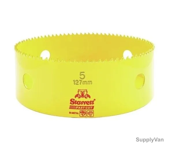 Starrett Hole Saw, FCH0500, High Speed Steel, 127MM, 5.5 TPI, Yellow