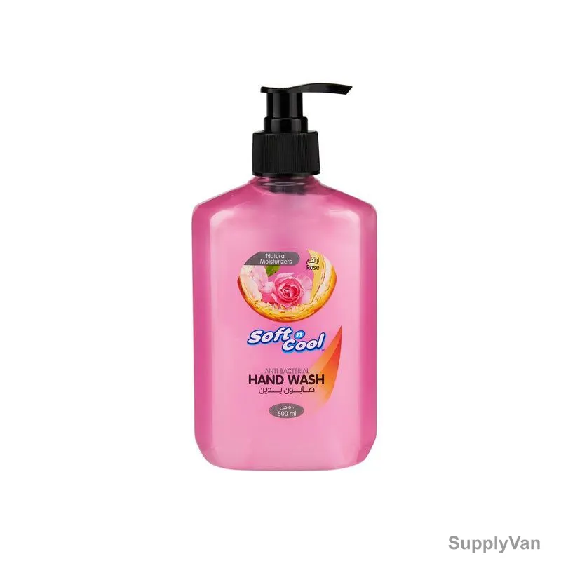 Soft n Cool Anti-Bacterial Liquid Hand Wash, Rose, 500ML, 24 Pcs/Pack — image 1