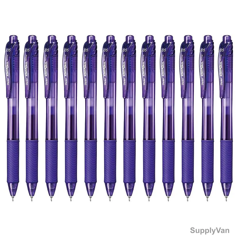 Pentel Energel-X Needle Gel Roller Pen, PE-BLN105-VH, 0.5MM Tip, Violet, 12 Pcs/Pack