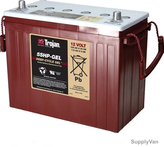 Trojan Sealed Gel Battery, 5SHP-GEL, 12V, 125Ah/20Hr