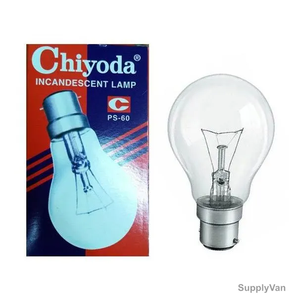 Chiyoda Incandescent Lamp, B22, 60W
