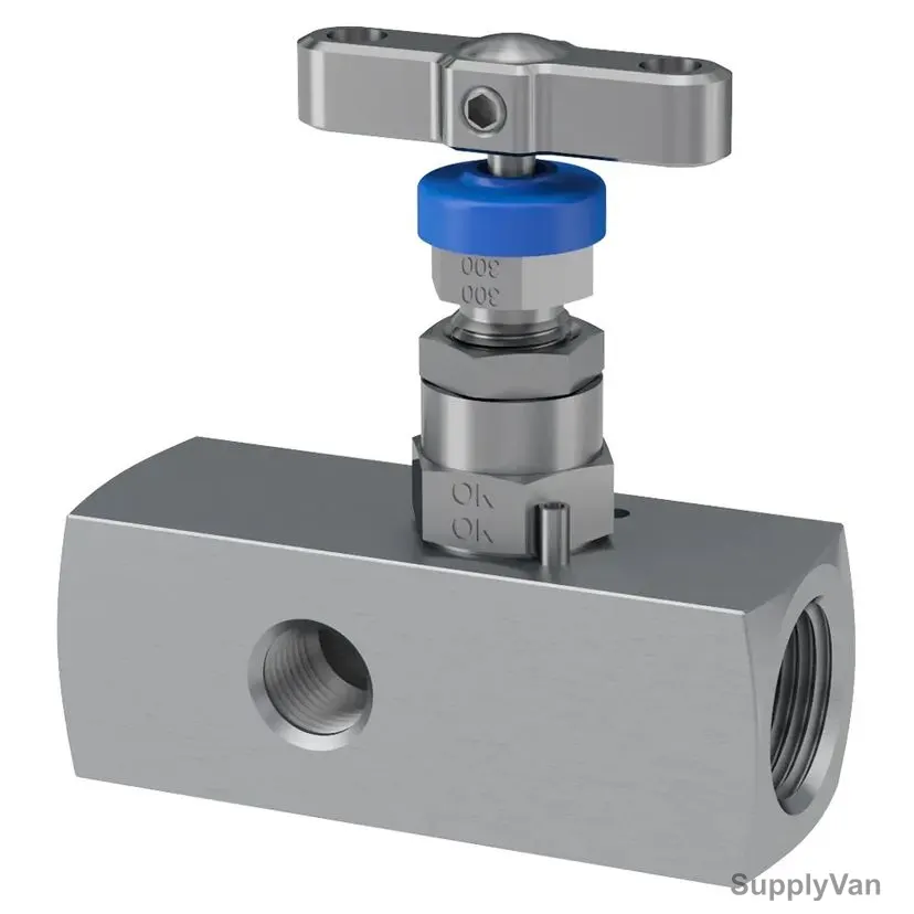 Parker Needle Valve, HNVS8FF3, FEM Series, Stainless Steel, 1/2 Inch Connection Size, 414 Bar
