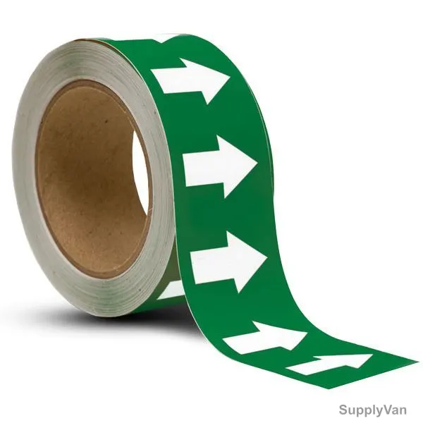 Arrow Marking Tape, 48MM x 20 Mtrs, Green/White