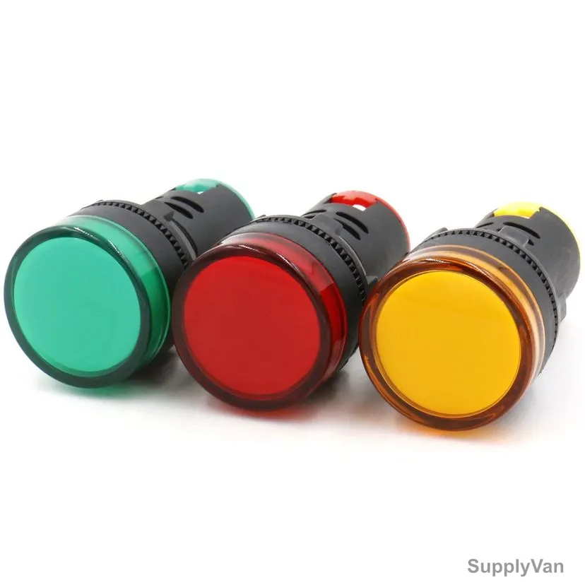 Baomain LED Indicator Pilot Lamp, AD16-22D-S, 110VAC, 3PCS — image 1