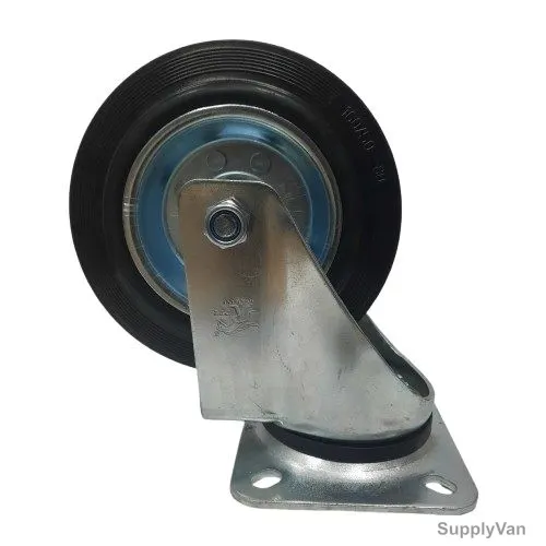 Heavy Duty Swing Type Trolley Wheel, Rubber, 50MM Width x 100MM Outer Dia
