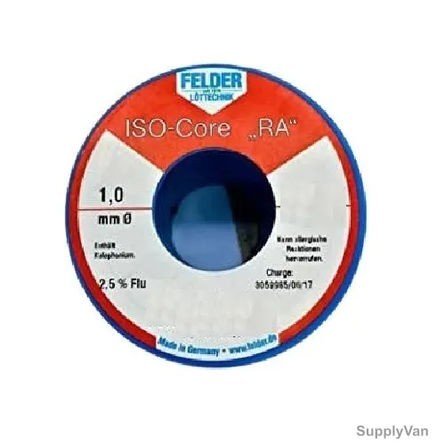 Felder Soft Soldering Wire, 18401027, Iso-Core RA, 1MM Dia, 454GM