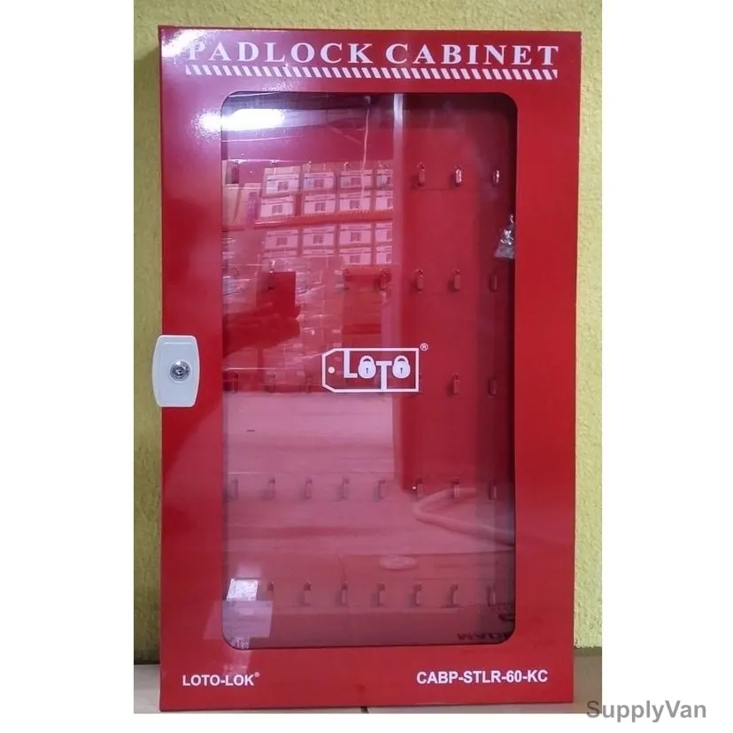 Loto-Lok Padlock Cabinet, CABP-STLR-60-KC, 60 Locks, 850 x 520MM, Red
