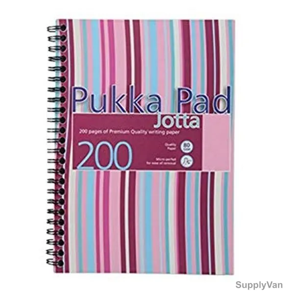 Pukka Wiro Stripes Jotta Pad, JP021PK, A5, 80 gsm, 200 Pages, Pink